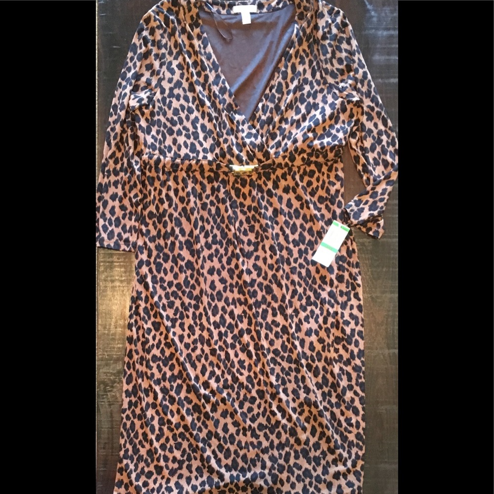 Midi dress. Cheetah print.